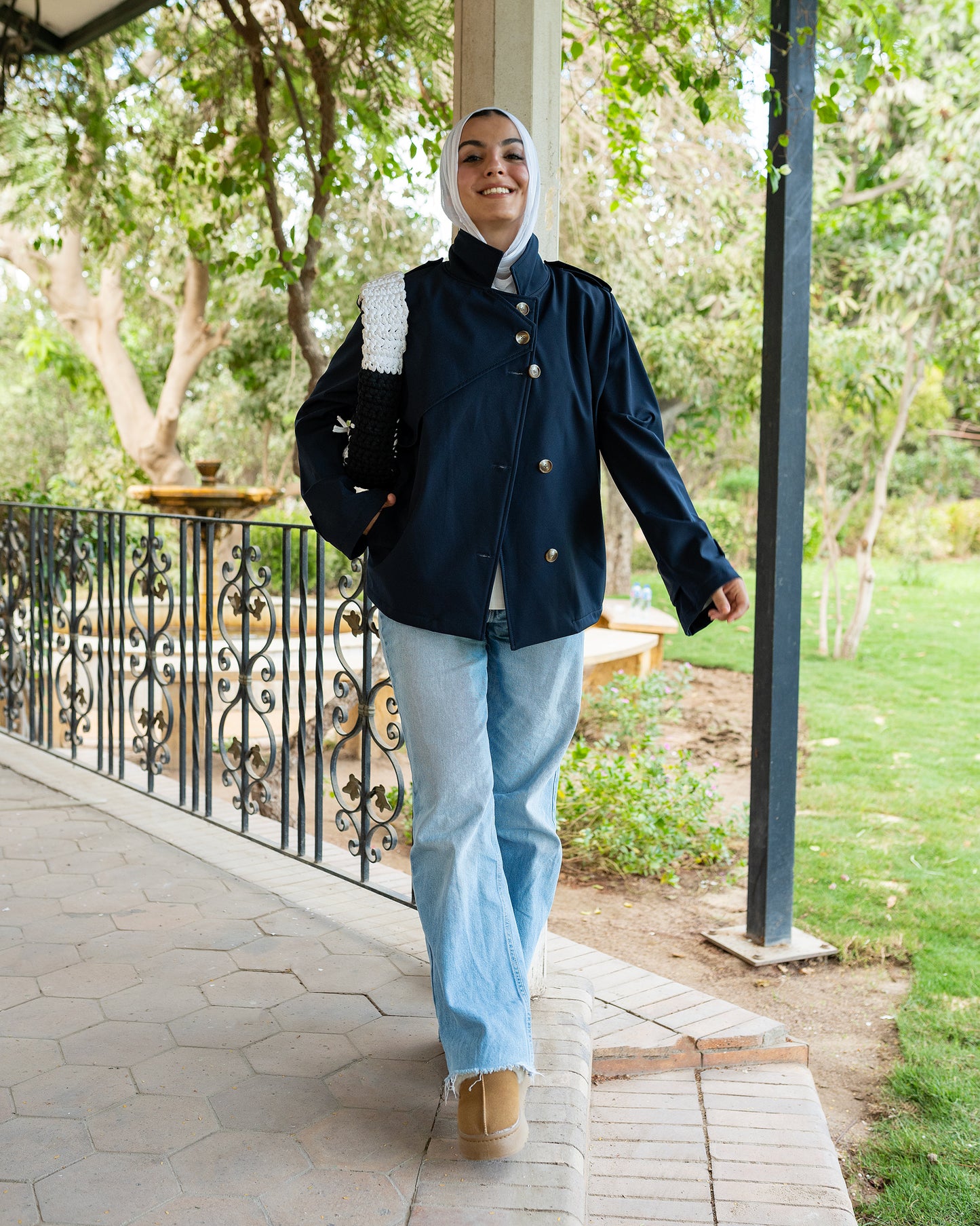 Heavy Navy Trench Jacket